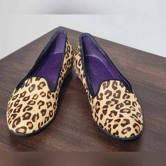 Vaneli Pilar Camel Dino Haircalf/Black Suede Loafers Size 8N - Picture 7 of 9